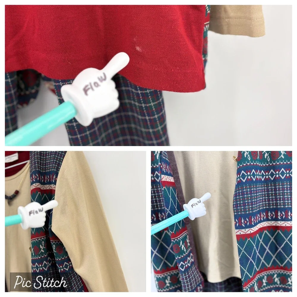 Alfred‎ Dunner Women's 2 Piece Outfit Vest Sweater Pants Plaid Blue Red M 12 USA